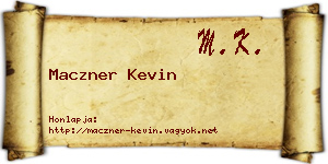 Maczner Kevin névjegykártya