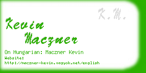 kevin maczner business card